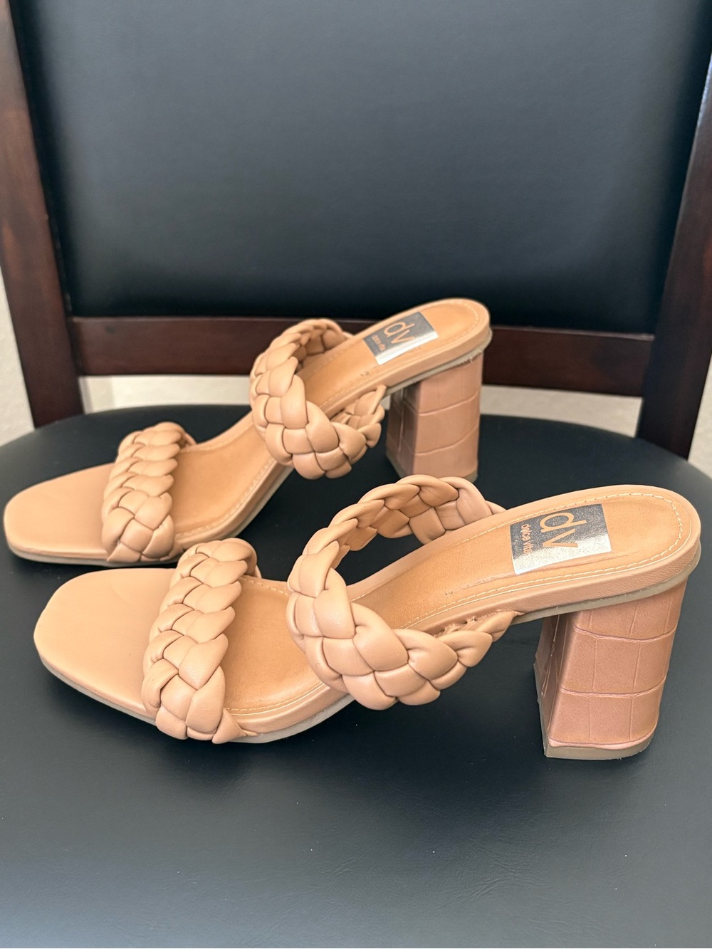 Dolce Vita Braided Block Heel Sandals - Tan